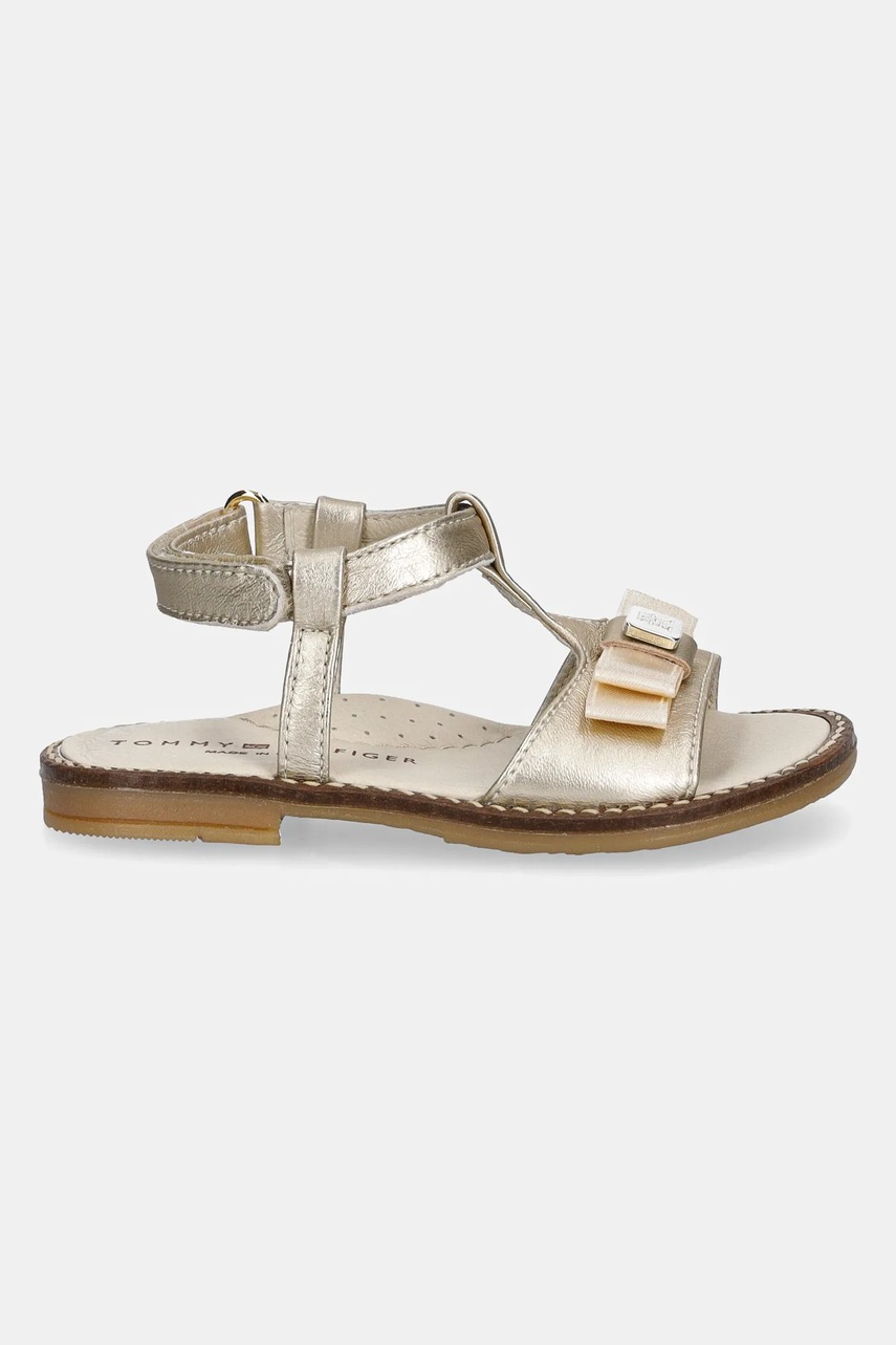 Детские кожаные сандалии Tommy Hilfiger цвет золотой T1A2-33940