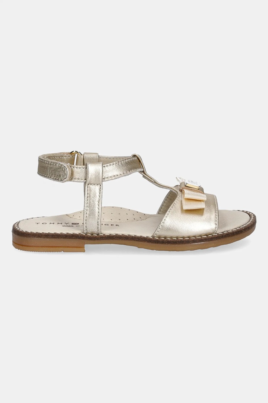 Детские кожаные сандалии Tommy Hilfiger цвет золотой T1A2-33940