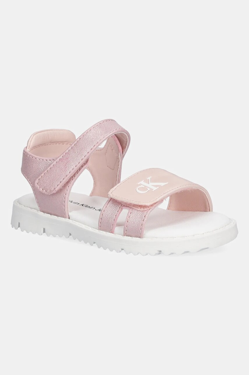 Levně Dětské sandály Calvin Klein Jeans růžová barva, V1A2-82039