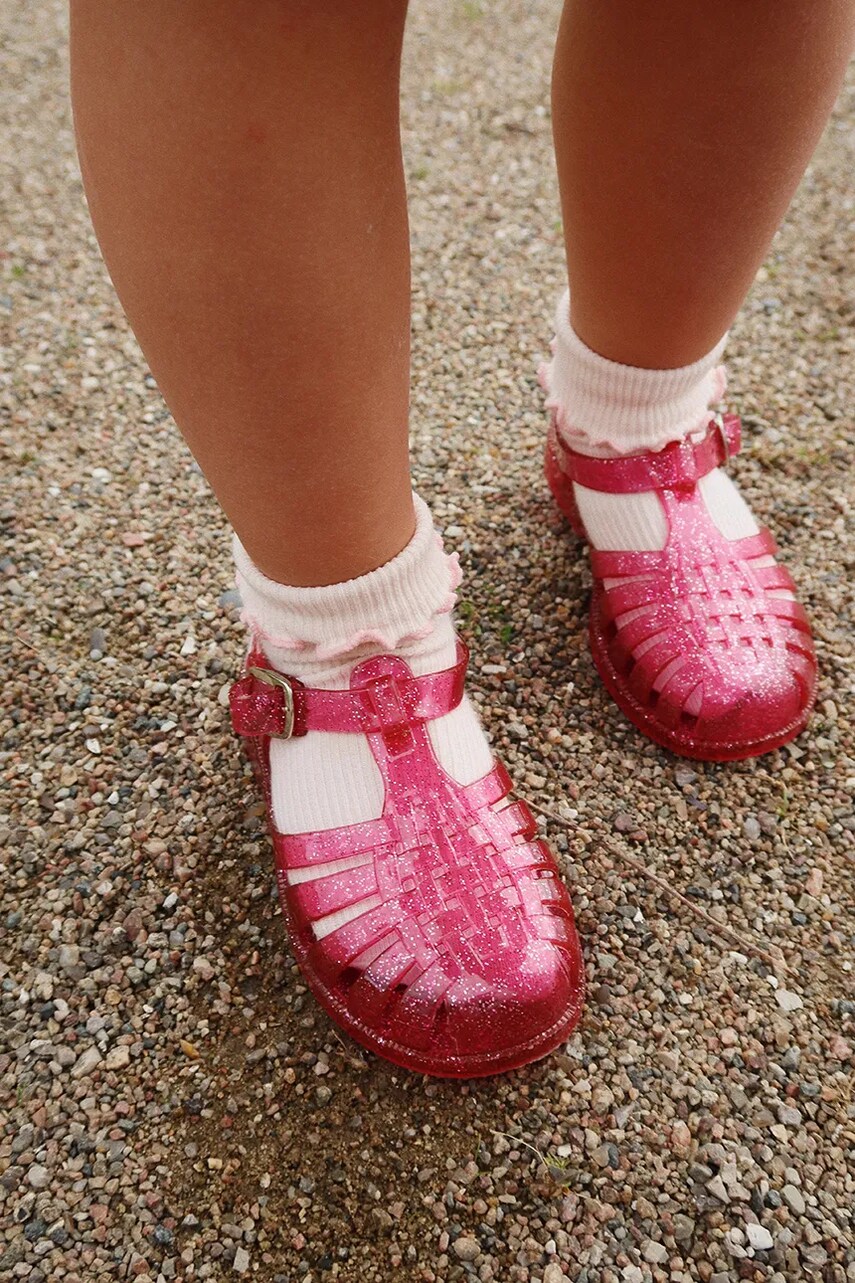 Konges Sløjd sandale copii NEA GLITTER SANDAL culoarea roz, KS103080