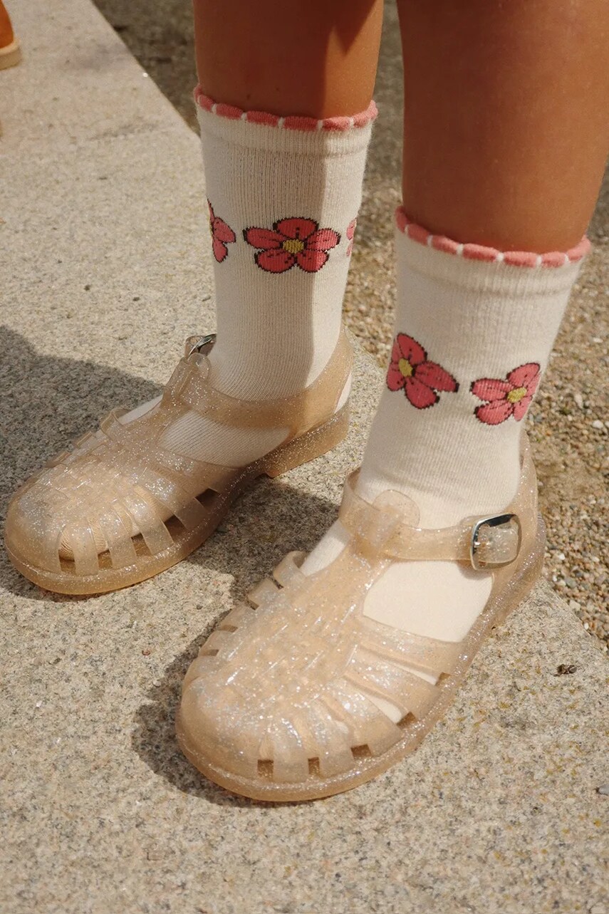 Konges Sløjd sandale copii NEA GLITTER SANDAL culoarea bej, KS103080