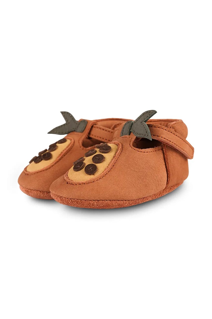 Donsje pantofi din piele intoarsa pentru bebe Nanoe Shoes Papaya culoarea maro, 1005019