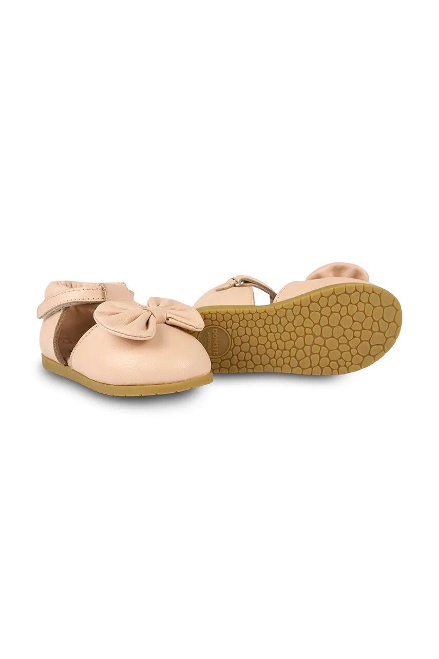Donsje balerini din piele pentru copii Moane Shoes culoarea roz, 1502400