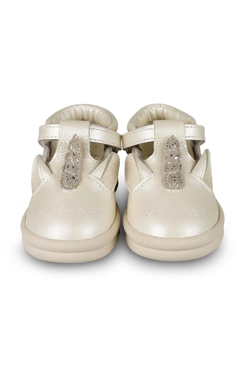 Детские кожаные полуботинки Donsje Zilpa Shoes Unicorn цвет серебрянный 1503806