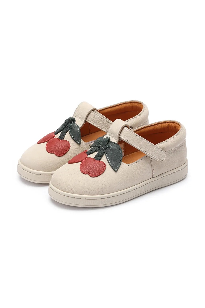 Детские кожаные полуботинки Donsje Lowy Shoes Cherry цвет бежевый 2029102