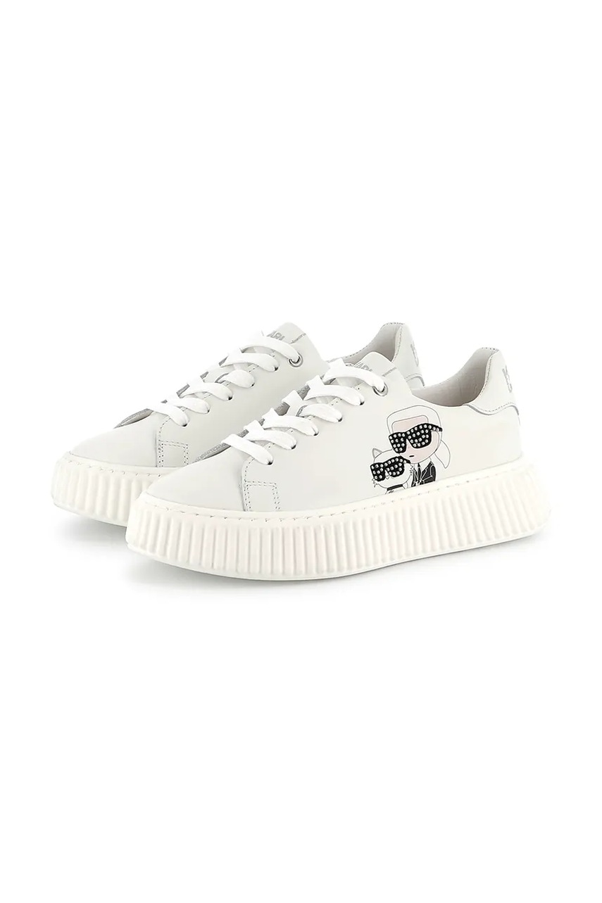 Karl Lagerfeld sneakers din piele copii culoarea alb, Z30371