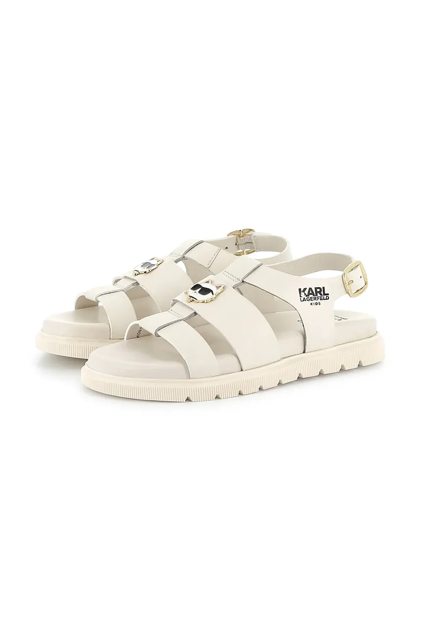 Karl Lagerfeld sandale din piele pentru copii culoarea bej, Z30372 Karl Lagerfeld sandale din piele pentru copii culoarea bej, Z30372
