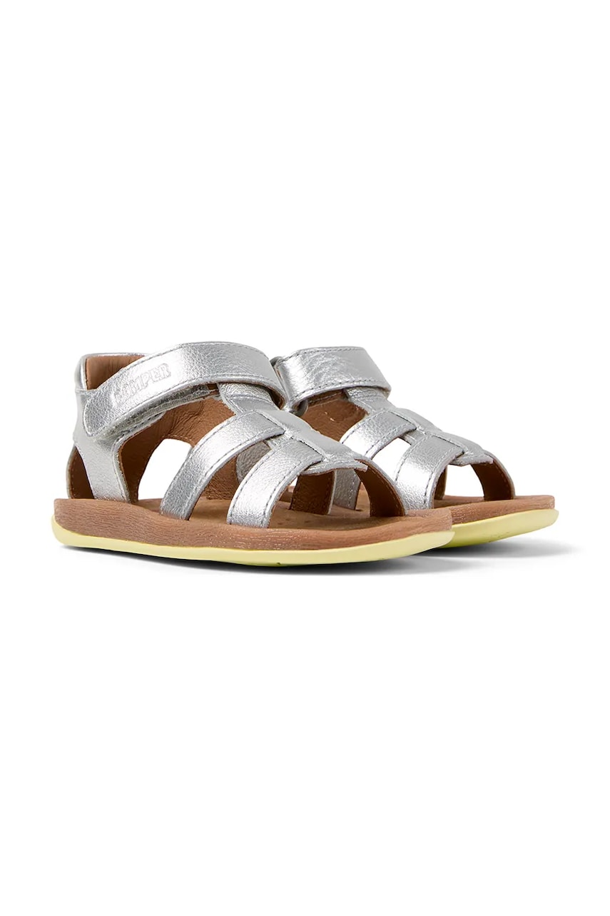 Camper sandale din piele pentru copii Bicho FW culoarea argintiu, K800628 Camper sandale din piele pentru copii Bicho FW culoarea argintiu, K800628