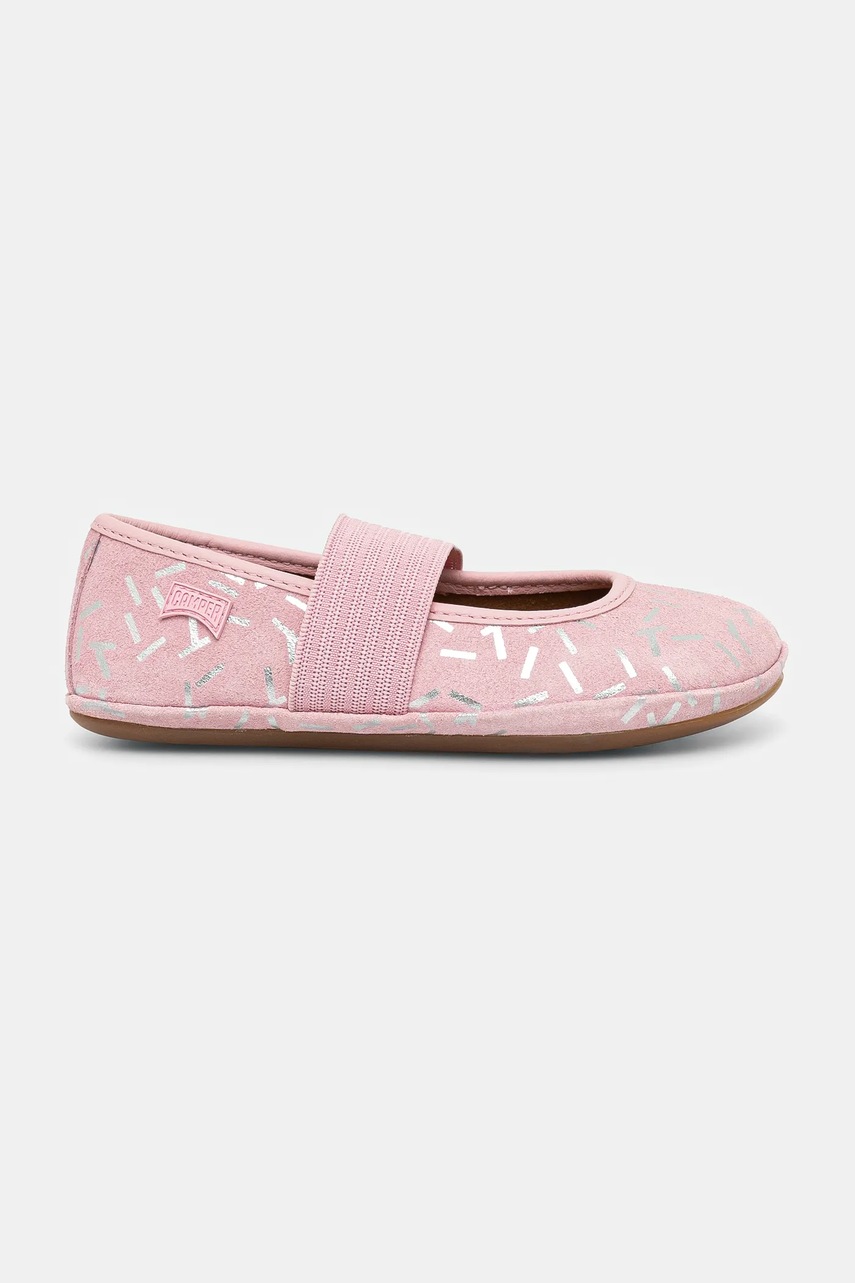 Детские кожаные балетки Camper Right Kids цвет розовый 80025 Детские кожаные балетки Camper Right Kids цвет розовый 80025