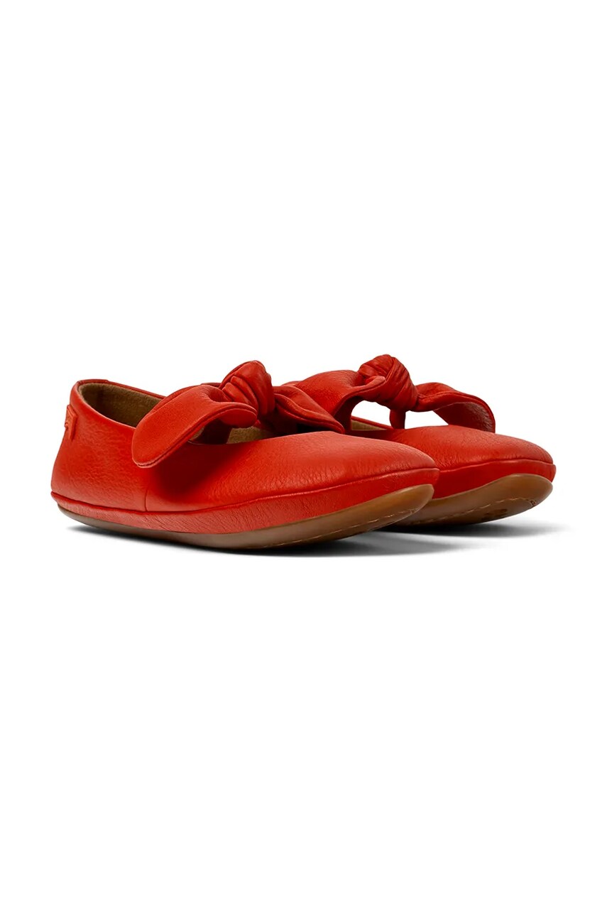 Camper balerini din piele pentru copii Right Kids culoarea rosu, K800434