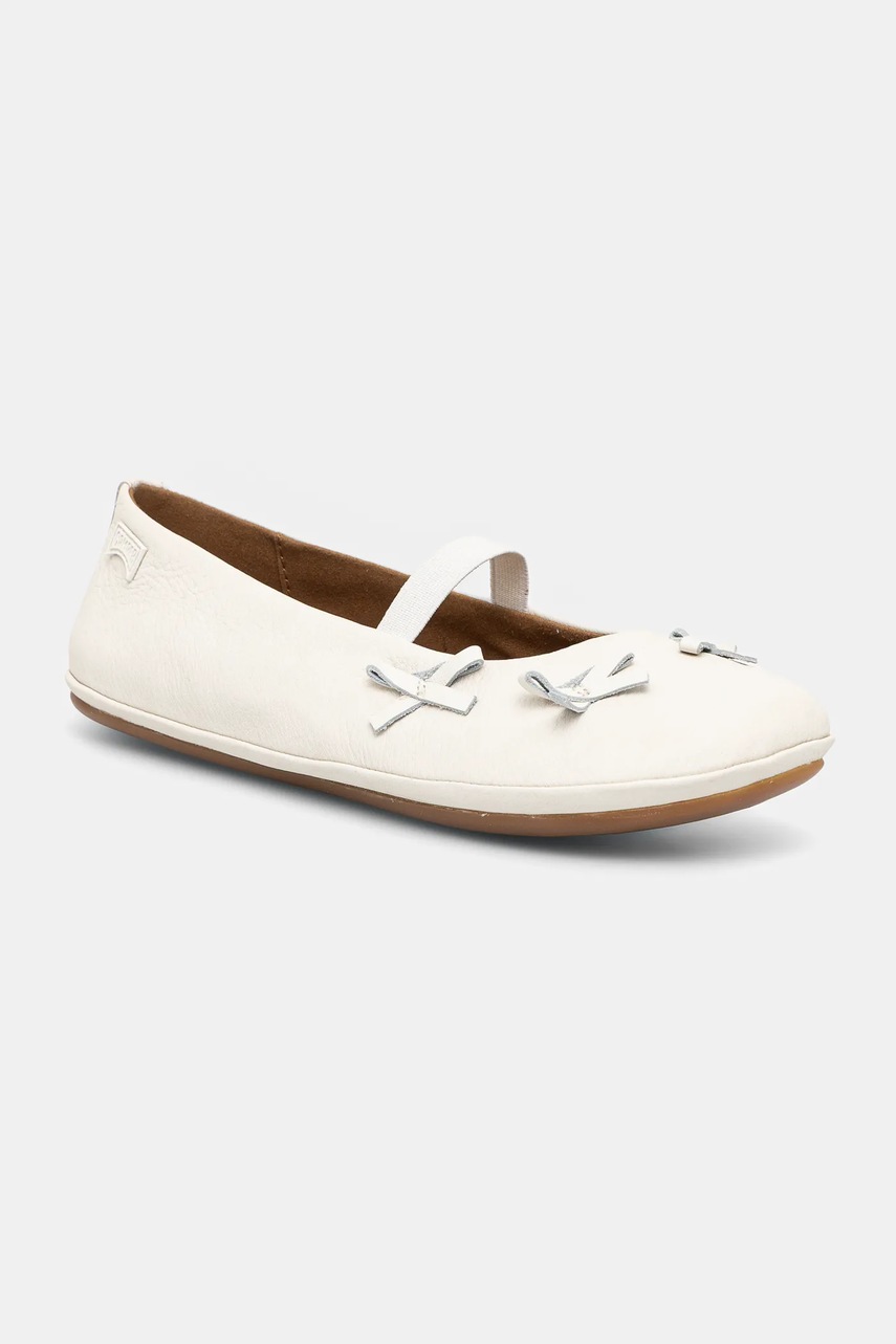 Levně Dětské kožené baleríny Camper Right TWS Kids bílá barva, K800626
