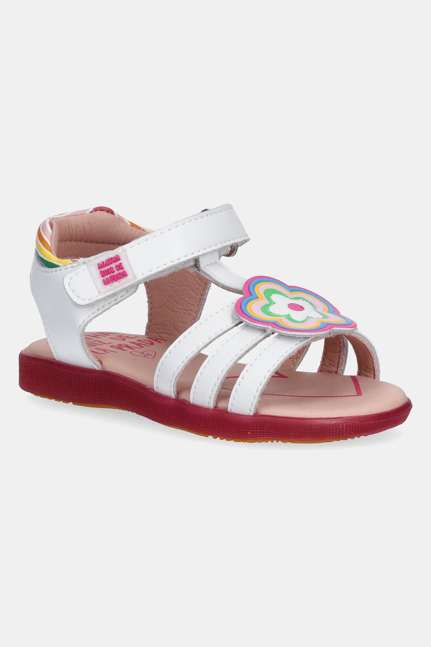 Agatha Ruiz de la Prada sandale din piele pentru copii culoarea alb, 252963