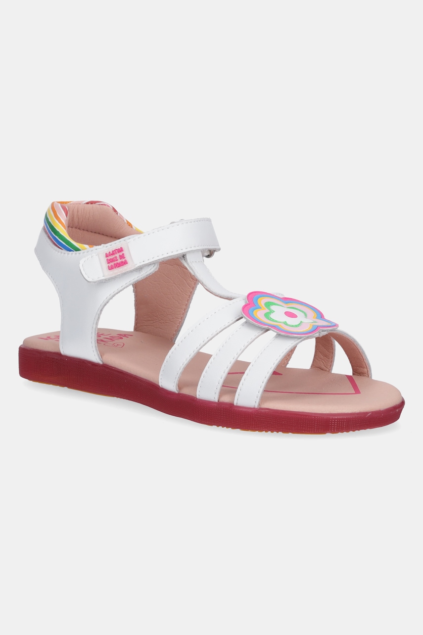 Agatha Ruiz de la Prada sandale din piele pentru copii culoarea alb, 252963