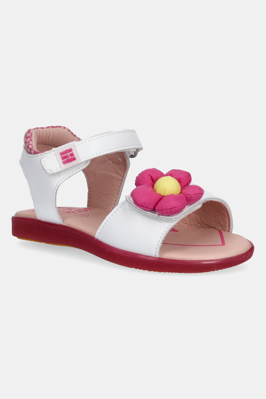 Agatha Ruiz de la Prada sandale din piele pentru copii culoarea alb, 252964