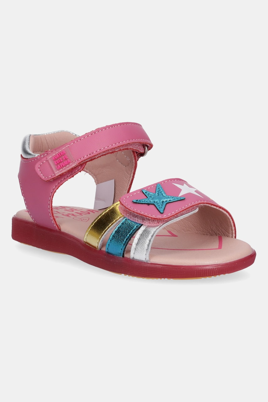 Agatha Ruiz de la Prada sandale din piele pentru copii culoarea roz, 252960