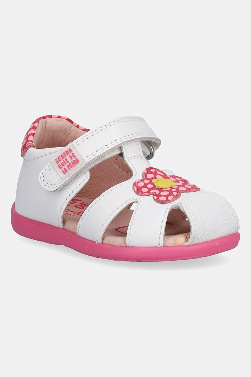 Agatha Ruiz de la Prada sandale din piele pentru copii culoarea alb, 252900 Agatha Ruiz de la Prada sandale din piele pentru copii culoarea alb, 252900