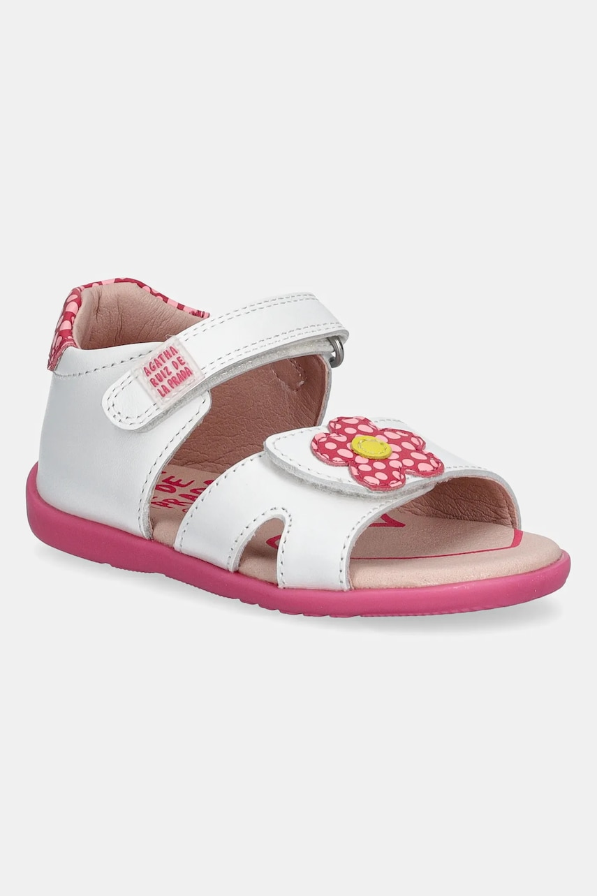 Agatha Ruiz de la Prada sandale din piele pentru copii culoarea alb, 252901 Agatha Ruiz de la Prada sandale din piele pentru copii culoarea alb, 252901