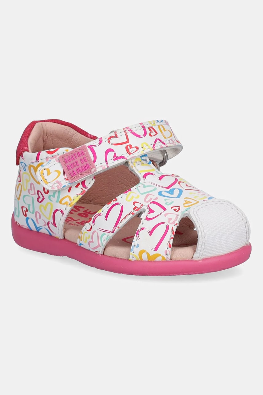 Agatha Ruiz de la Prada sandale din piele pentru copii culoarea alb, 252902 Agatha Ruiz de la Prada sandale din piele pentru copii culoarea alb, 252902