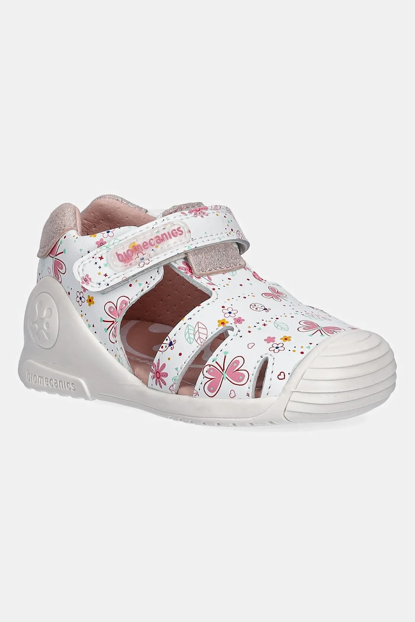 Biomecanics sandale din piele pentru copii culoarea alb, 252101