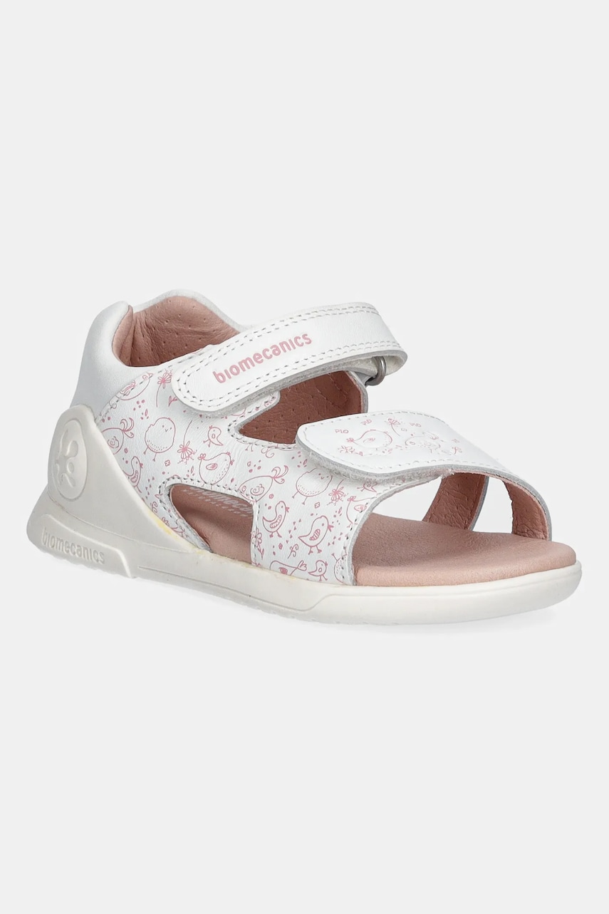 Biomecanics sandale din piele pentru copii culoarea alb, 252143