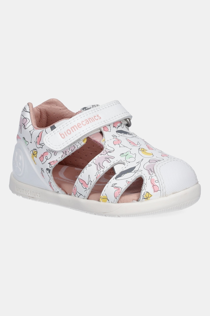Biomecanics sandale din piele pentru copii culoarea alb, 252167
