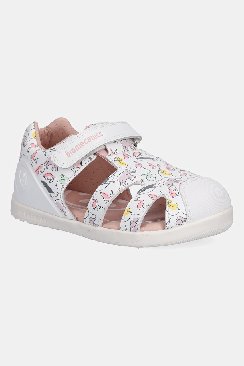 Biomecanics sandale din piele pentru copii culoarea alb, 252167