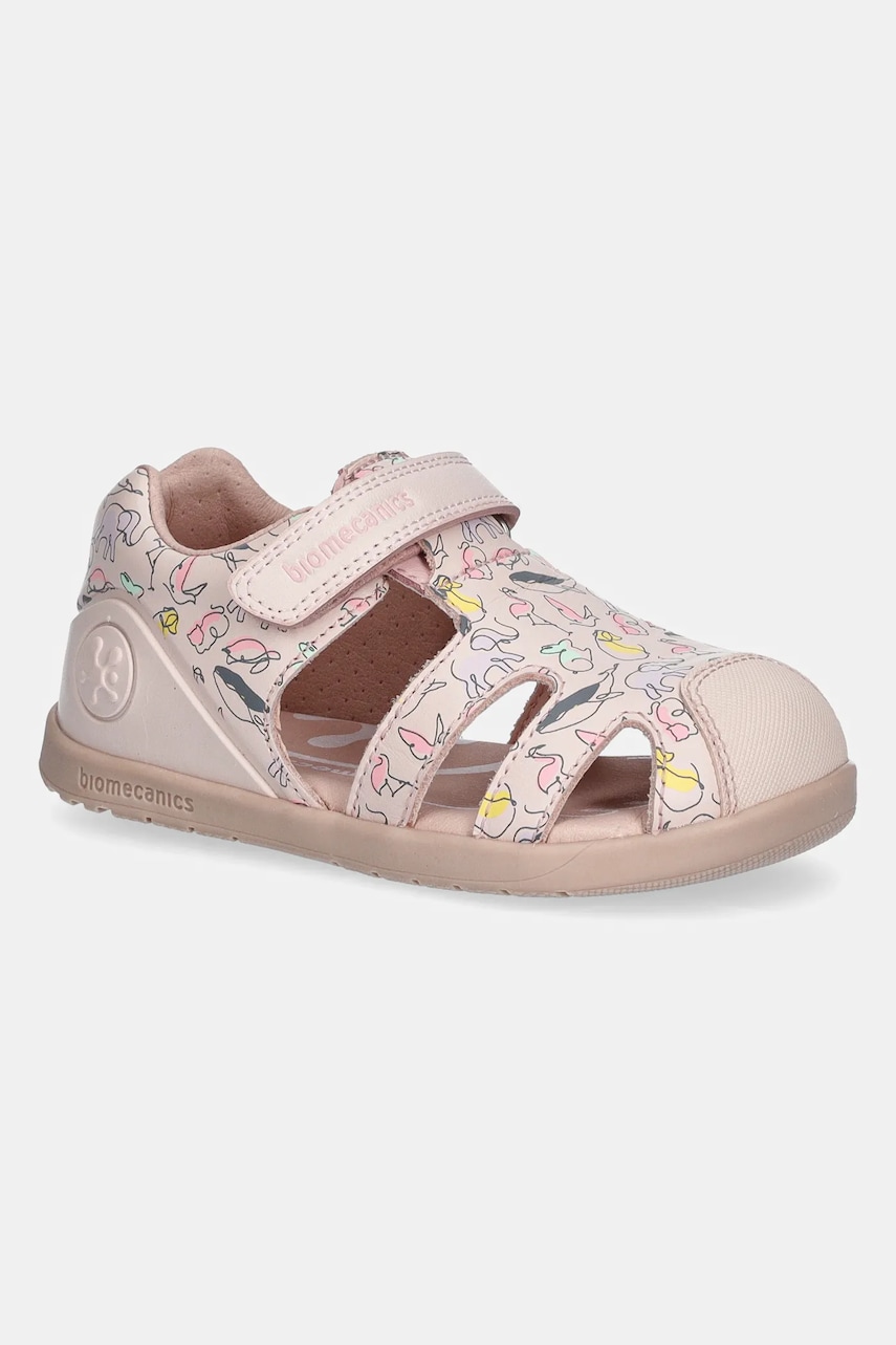 Biomecanics sandale din piele pentru copii culoarea roz, 252167