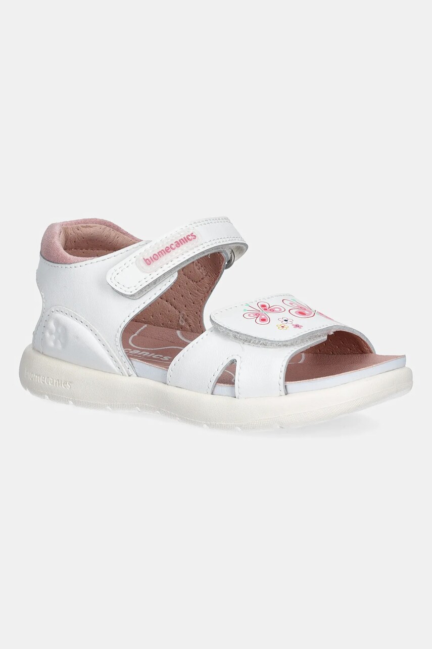 Biomecanics sandale din piele pentru copii culoarea alb, 252231