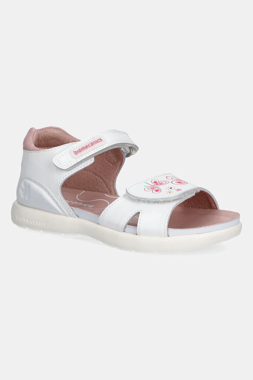 Biomecanics sandale din piele pentru copii culoarea alb, 252231 Biomecanics sandale din piele pentru copii culoarea alb, 252231