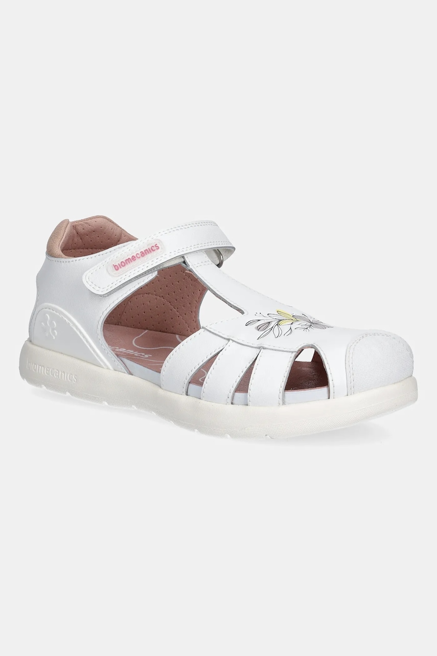 Biomecanics sandale din piele pentru copii culoarea alb, 252232