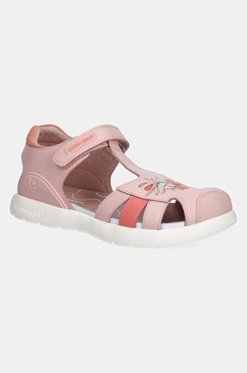 Biomecanics sandale din piele pentru copii culoarea roz, 252232