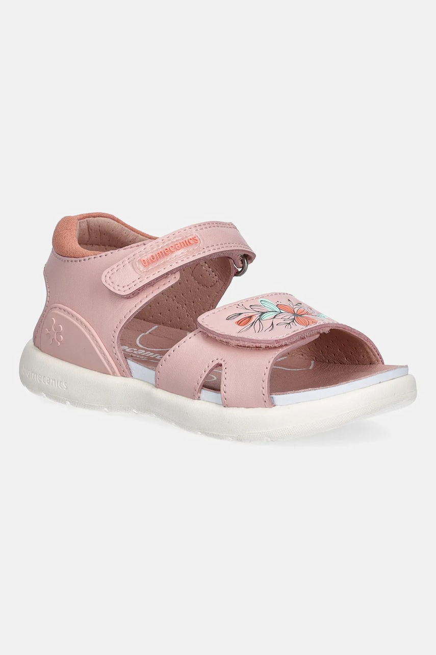 Biomecanics sandale din piele pentru copii culoarea roz, 252233