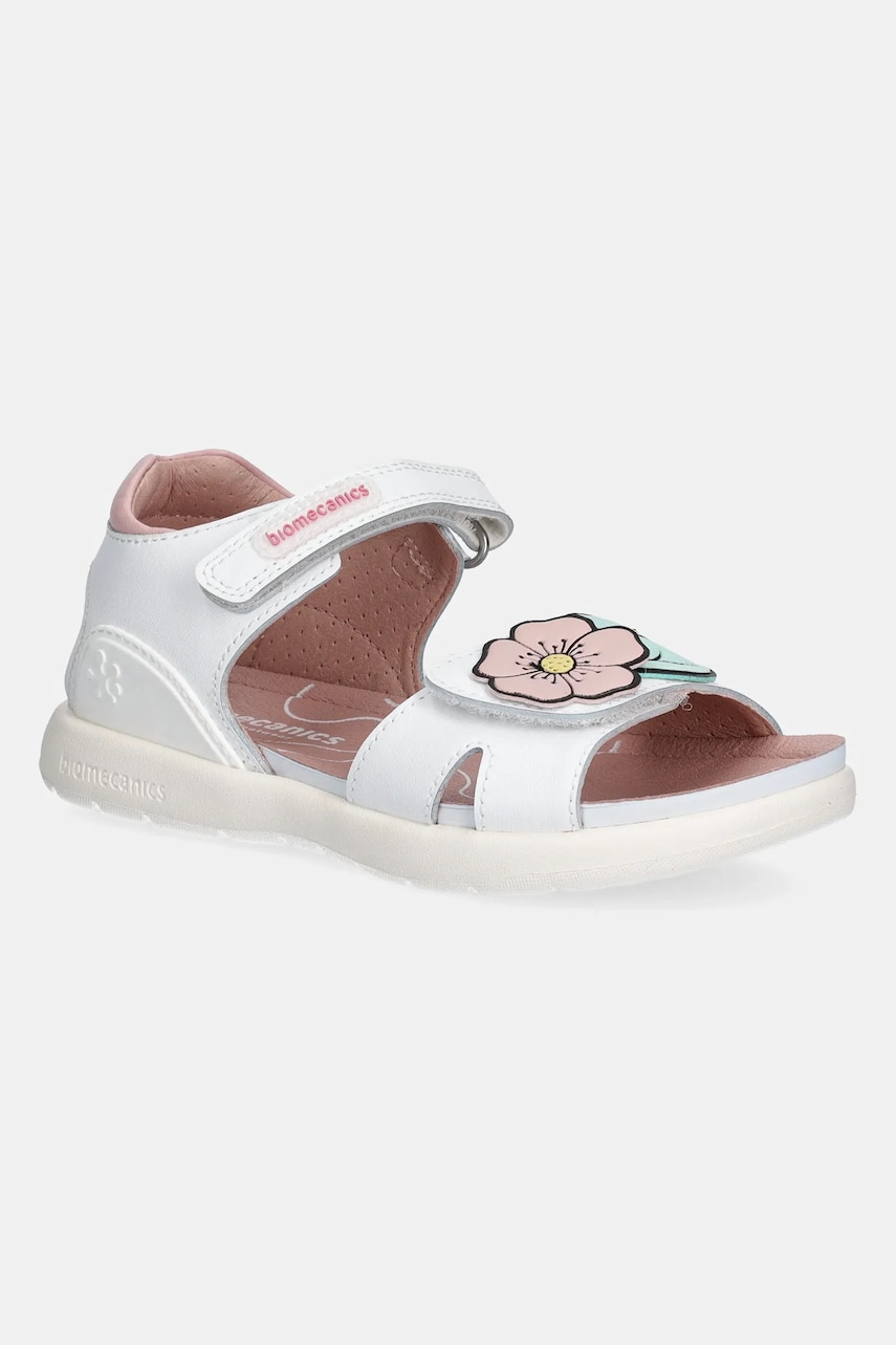 Biomecanics sandale din piele pentru copii culoarea alb, 252234