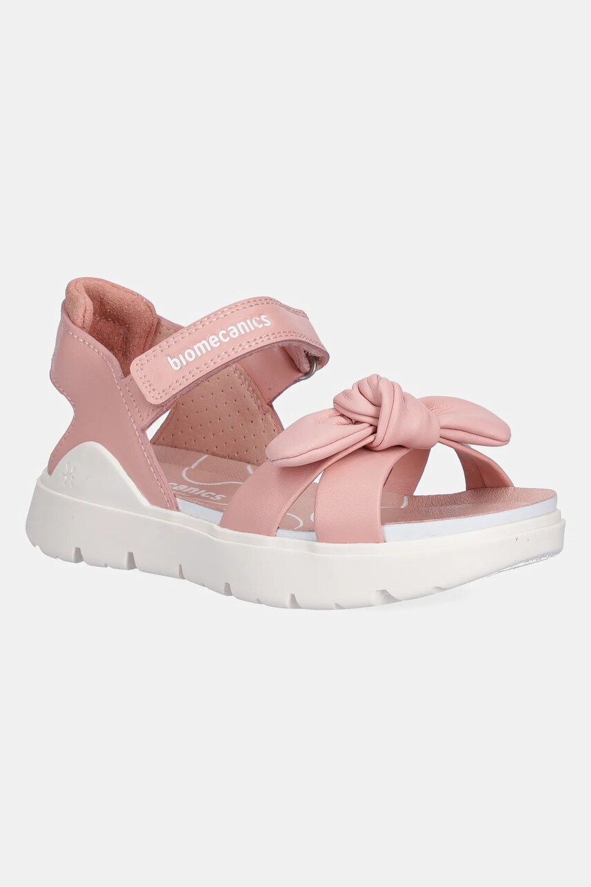 Biomecanics sandale din piele pentru copii culoarea roz, 252225