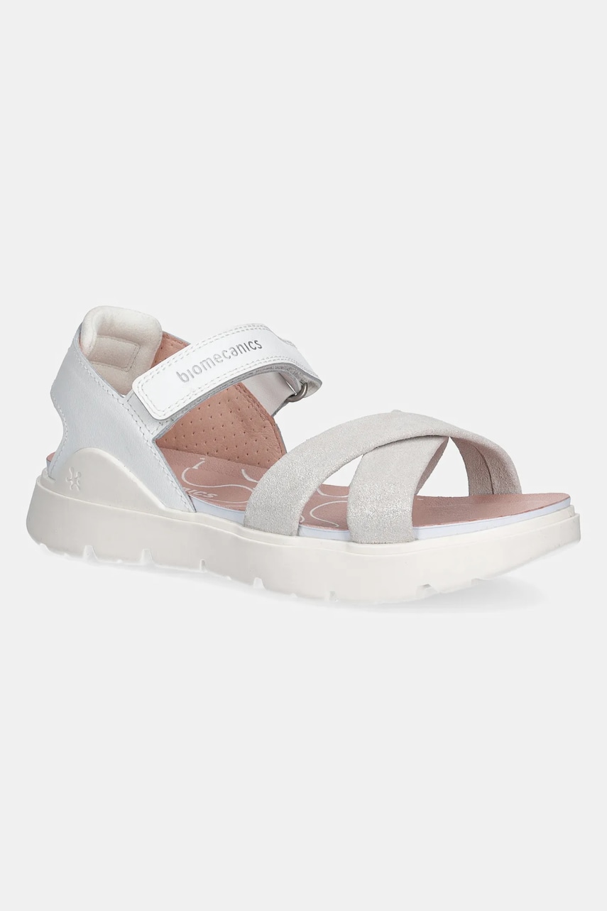 Biomecanics sandale din piele pentru copii culoarea alb, 252226