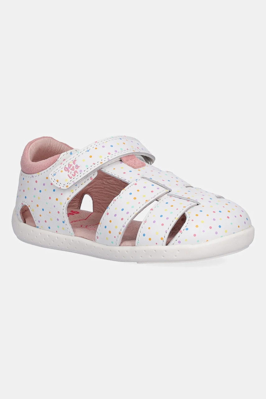 Garvalin sandale din piele pentru copii culoarea alb, 252329