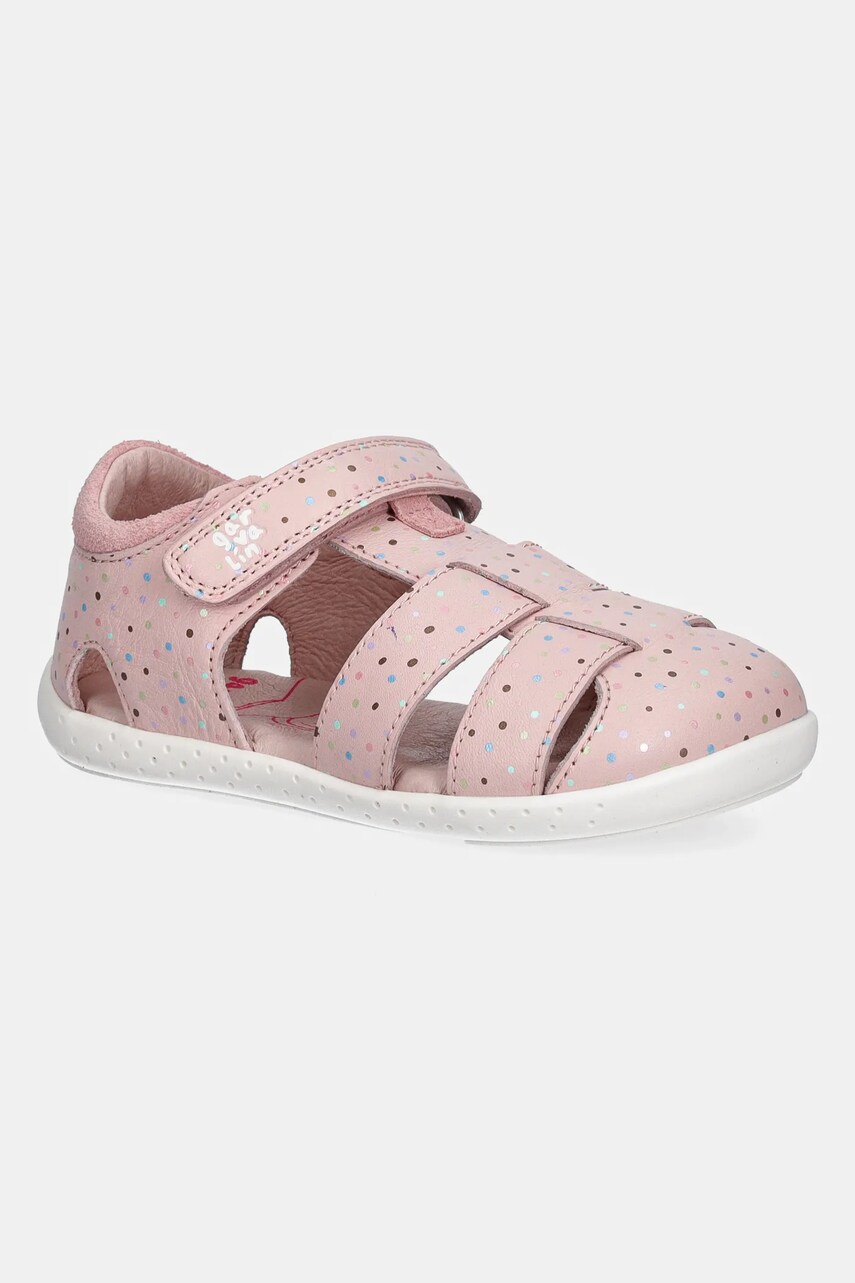 Garvalin sandale din piele pentru copii culoarea roz, 252329
