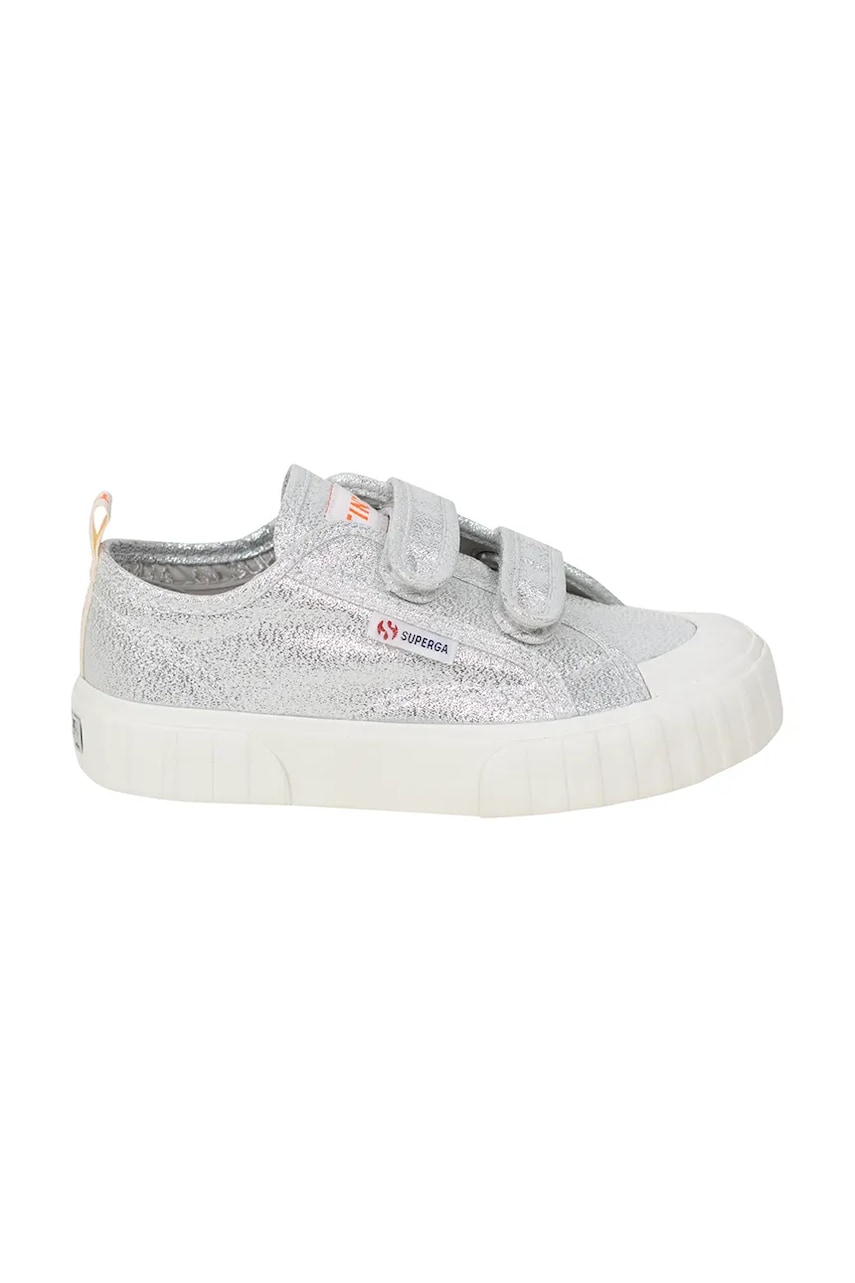 Tinycottons teniși copii METALLIC SNEAKERS X SUPERGA culoarea argintiu, SS25-911