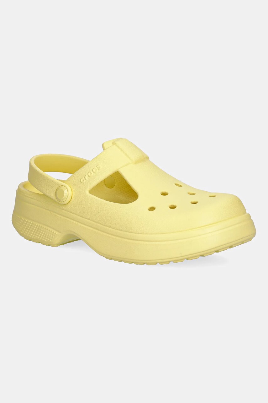 Crocs sandale CLASSIC MARY JANE CLOG KIDS culoarea galben, 210615