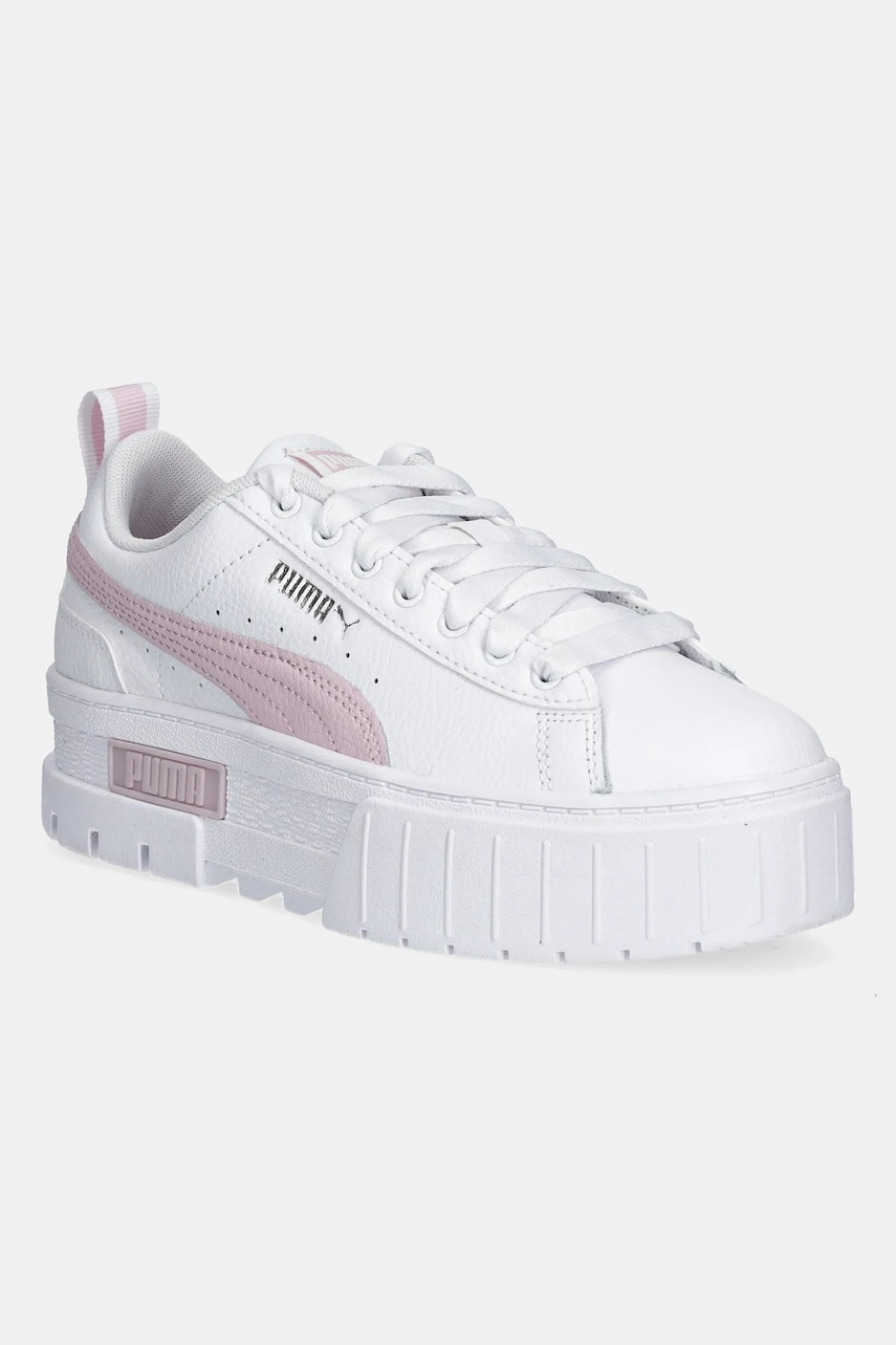 Puma tenisi din piele copii Mayze Lth Jr culoarea roz, 384527