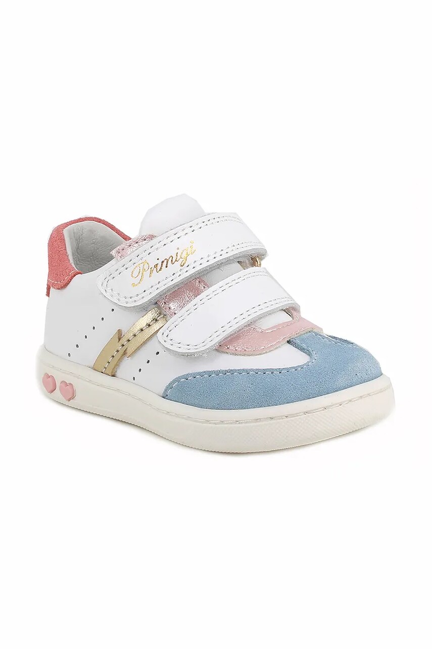 Levně Dětské kožené sneakers boty Primigi bílá barva, PLK 79034