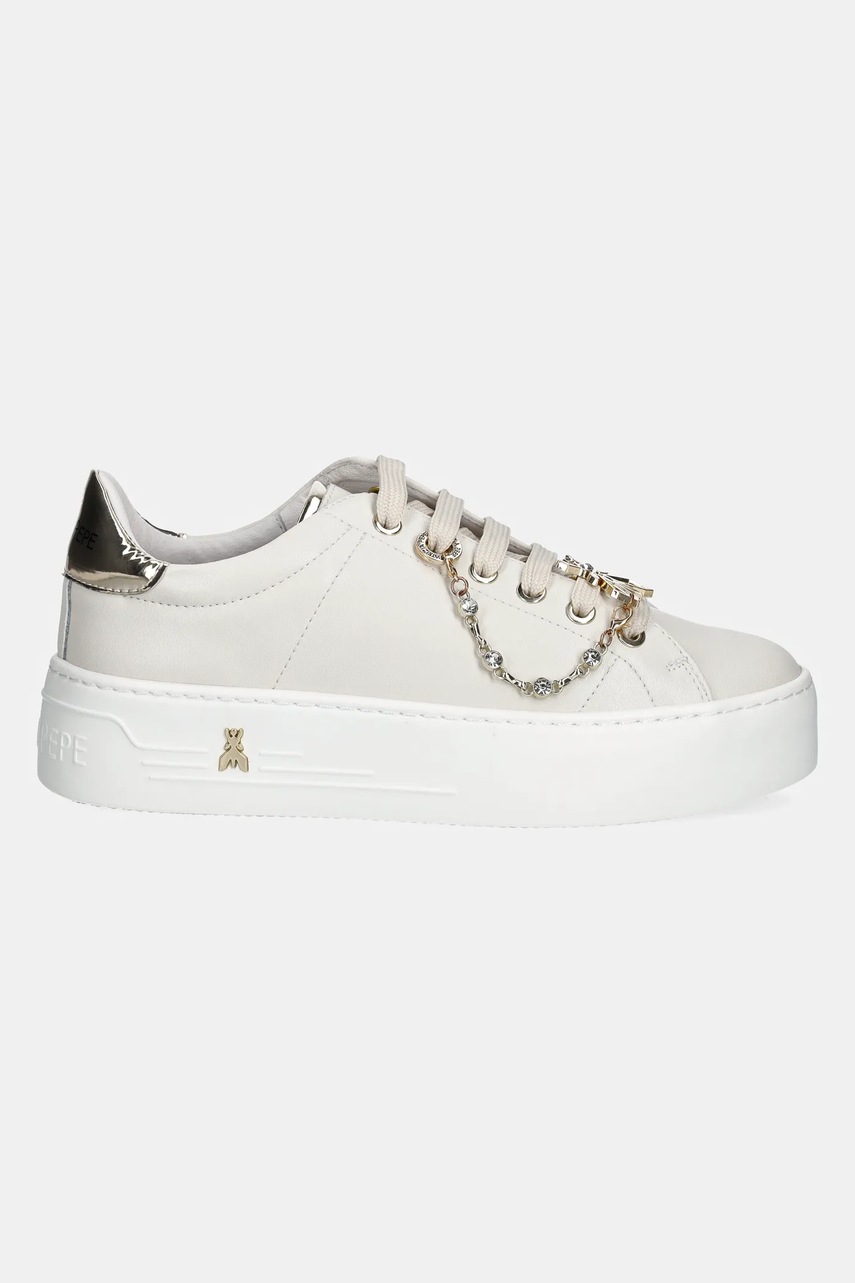 Детские кожаные кроссовки Patrizia Pepe цвет золотой PPJ305 Детские кожаные кроссовки Patrizia Pepe цвет золотой PPJ305