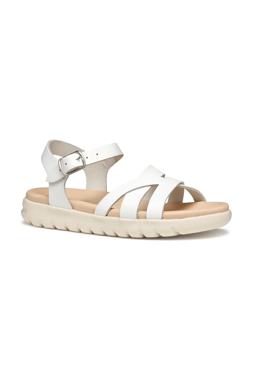 Geox sandale din piele pentru copii SOLEIMA culoarea alb, J45GSA.00043 Geox sandale din piele pentru copii SOLEIMA culoarea alb, J45GSA.00043