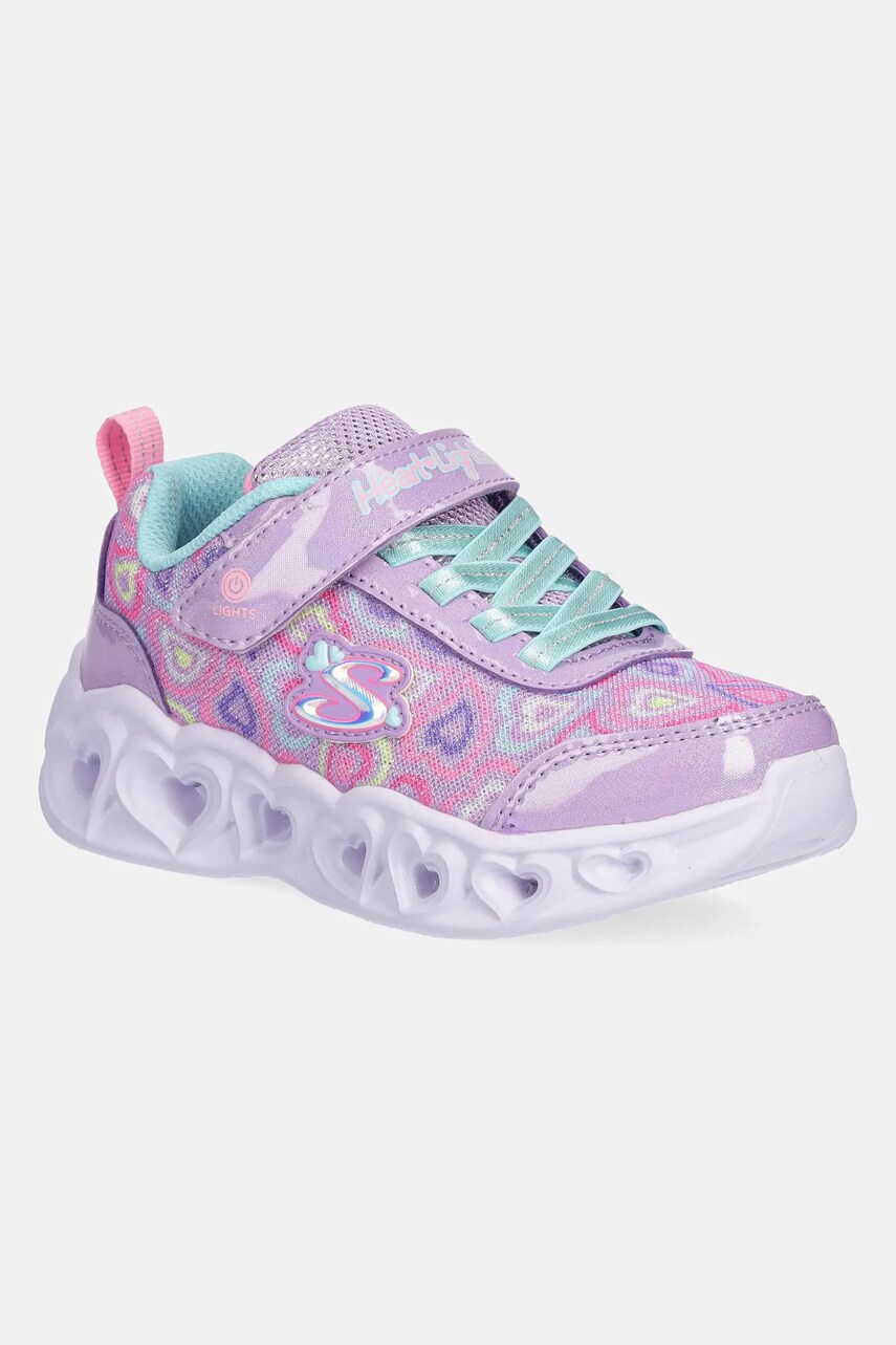Skechers sneakers pentru copii HEART LIGHTS culoarea violet, 303257L Skechers sneakers pentru copii HEART LIGHTS culoarea violet, 303257L