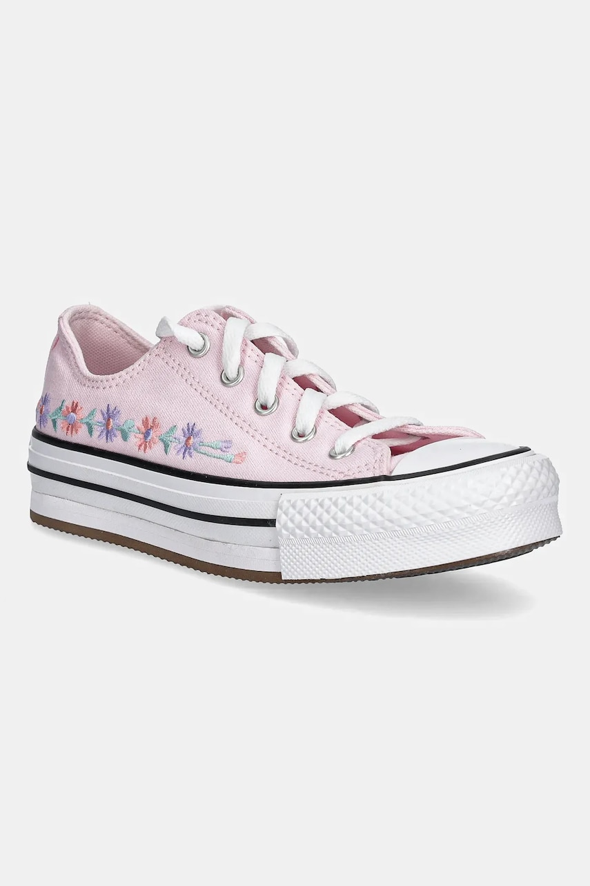 Converse teniși copii CHUCK TAYLOR ALL STAR EVA LIFT culoarea roz, A14995C
