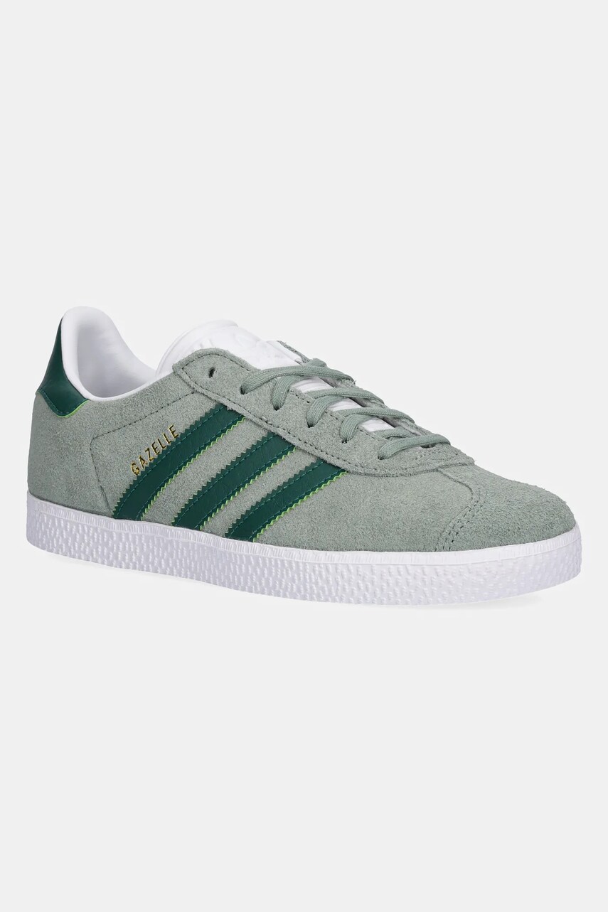 adidas Originals sneakers de piele întoarsă pentru copii GAZELLE culoarea verde, JP5540 adidas Originals sneakers de piele întoarsă pentru copii GAZELLE culoarea verde, JP5540