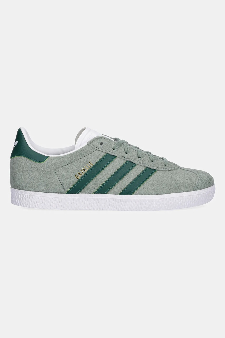 Детские замшевые кроссовки adidas Originals GAZELLE цвет зелёный JP5540 Детские замшевые кроссовки adidas Originals GAZELLE цвет зелёный JP5540
