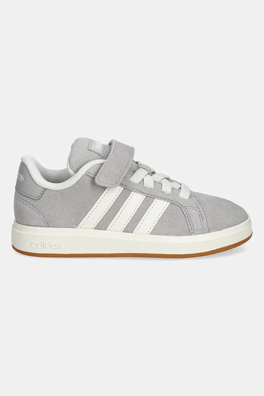 Детские замшевые кроссовки adidas GRAND COURT 00s цвет серый JP5897 Детские замшевые кроссовки adidas GRAND COURT 00s цвет серый JP5897