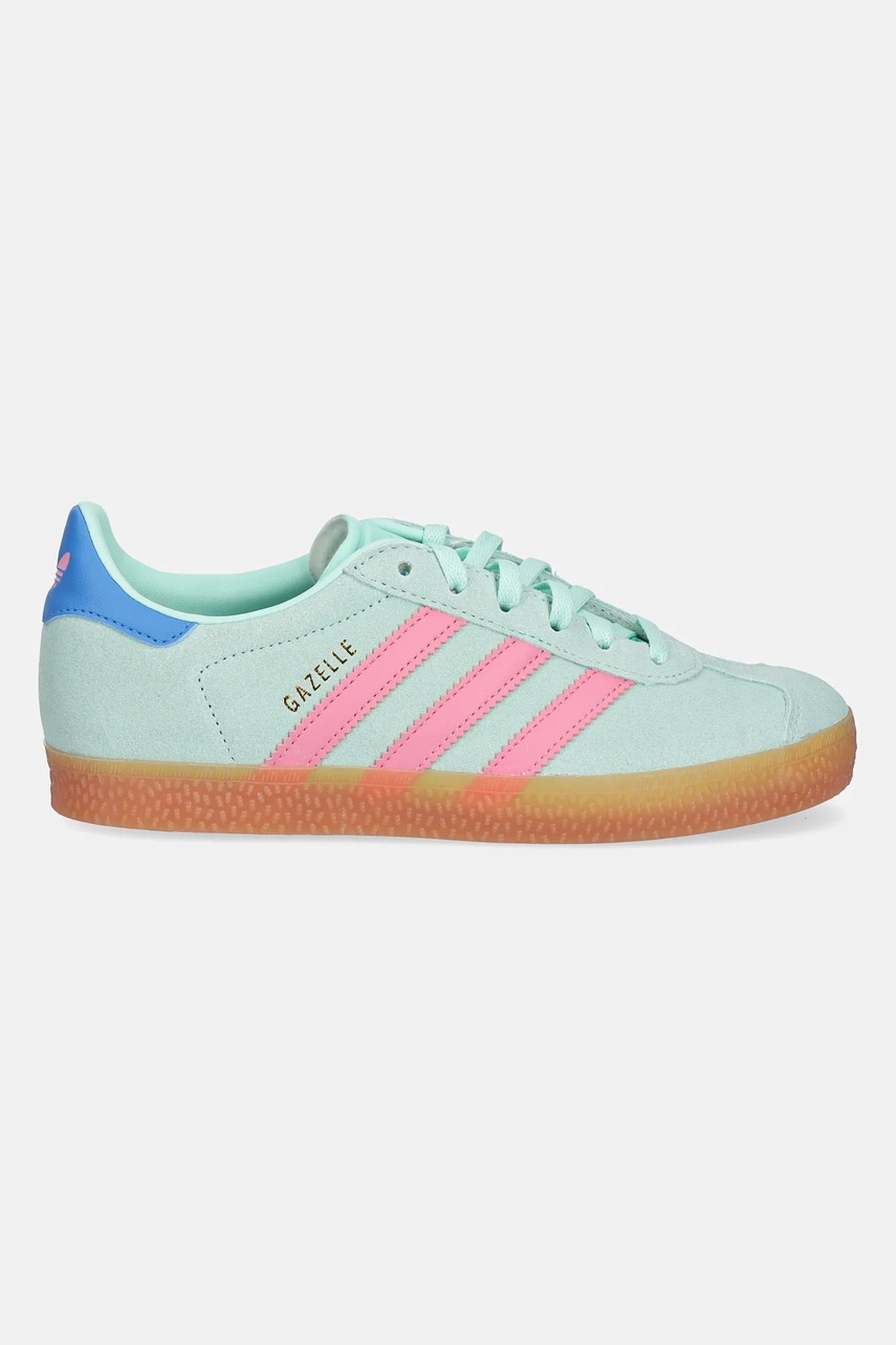 Детские замшевые кроссовки adidas Originals GAZELLE цвет бирюзовый JP7130 Детские замшевые кроссовки adidas Originals GAZELLE цвет бирюзовый JP7130