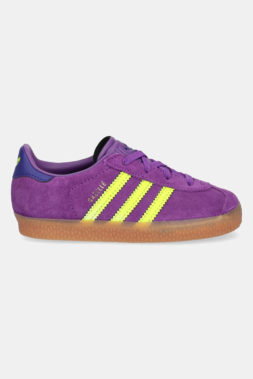 Детские кроссовки adidas Originals GAZELLE цвет фиолетовый JP7136 Детские кроссовки adidas Originals GAZELLE цвет фиолетовый JP7136